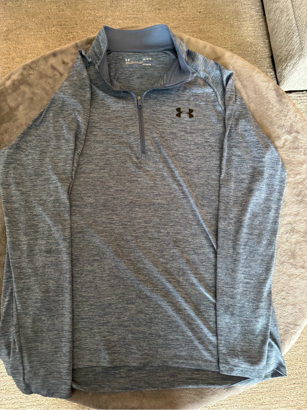 Under Armour Men’s Blue Gray 1/4 Zip Performance Pullover - size L